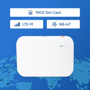 1NCE SIM card supports NB-IoT and LTE-M cellular connectivity for real-time air quality tracking.